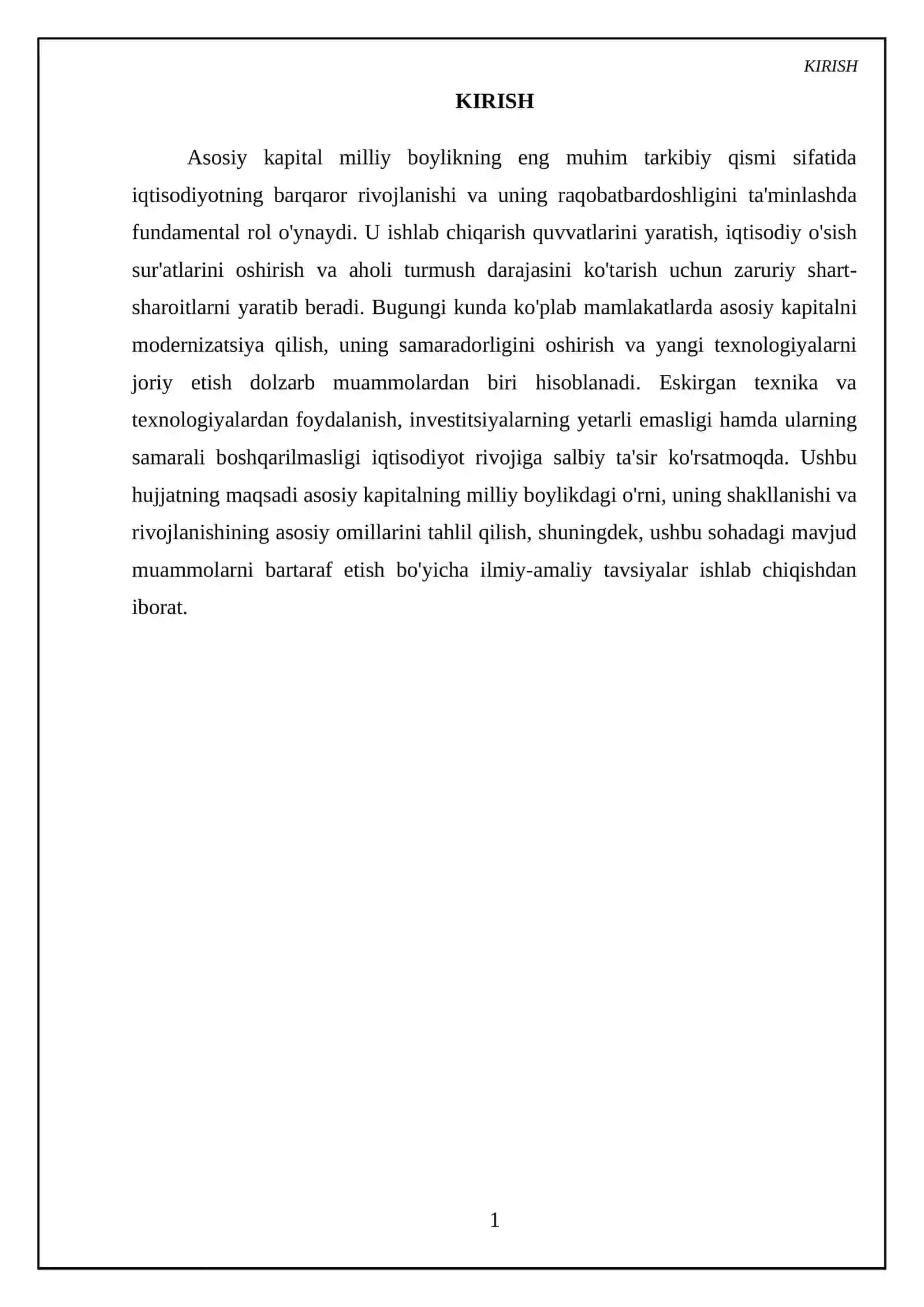 Asosiy kapital milliy boylikning eng muhim tarkibiy qismidir 3