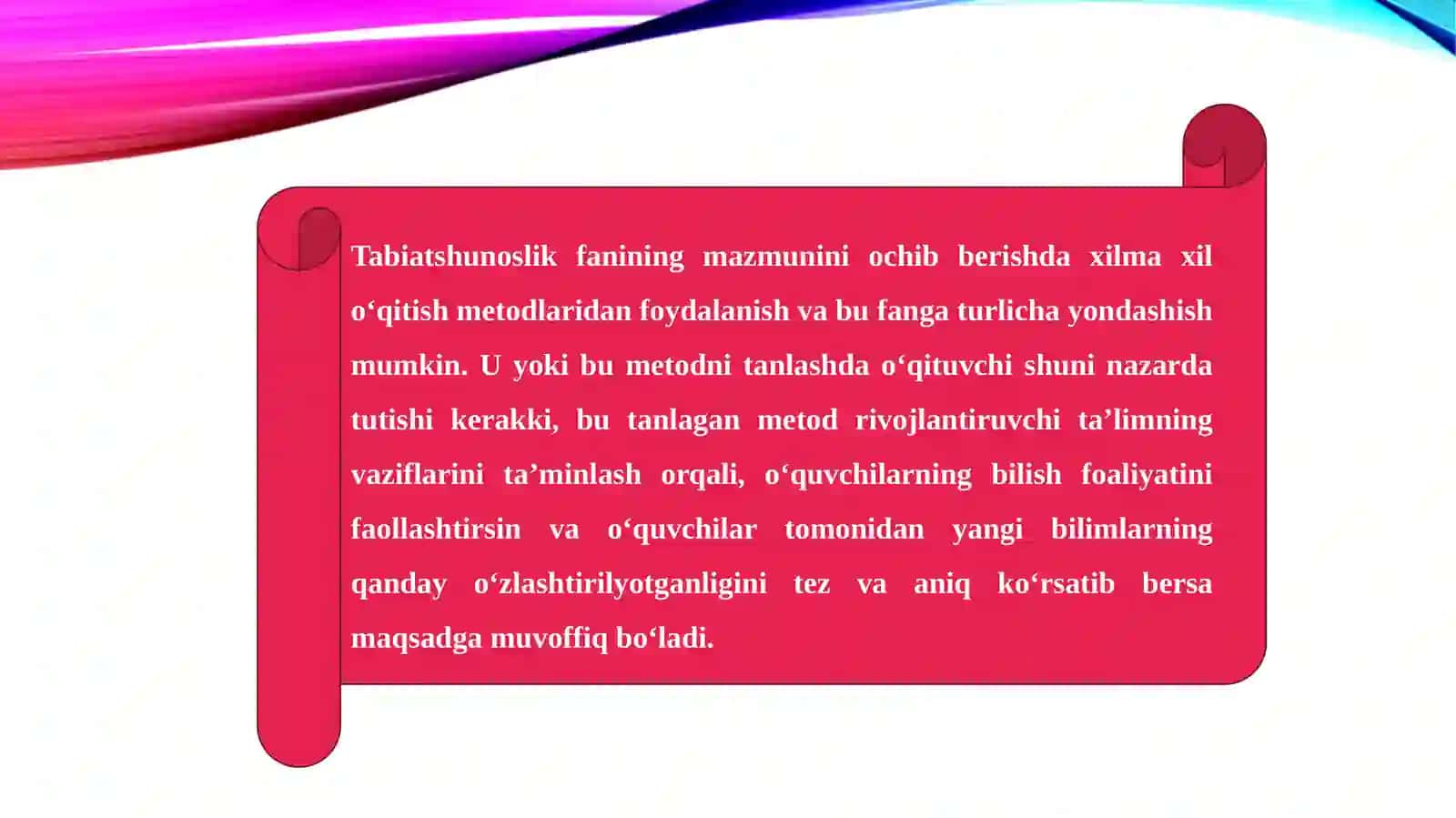 Tabiatshunoslik fanini o'qitish metodikasi 3