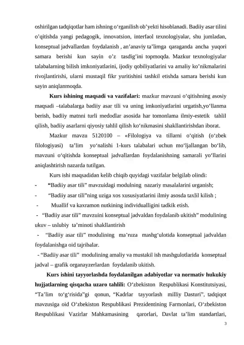 BADIIY ASAR TILI MAVZUINI KONSEPTUAL JADVALDAN FOYDALANIB O’QITISH 3