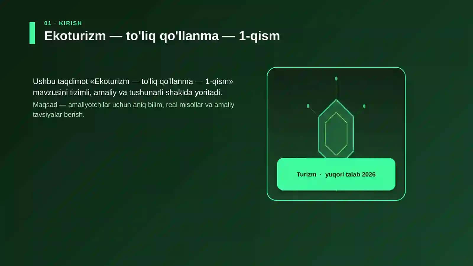 Ekoturizm — to'liq qo'llanma — 1-qism 3