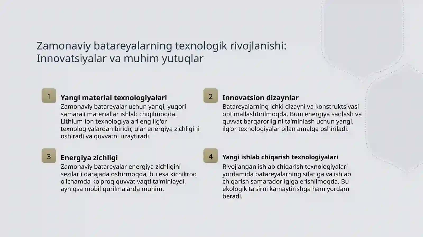 Zamonaviy batareyalar 3