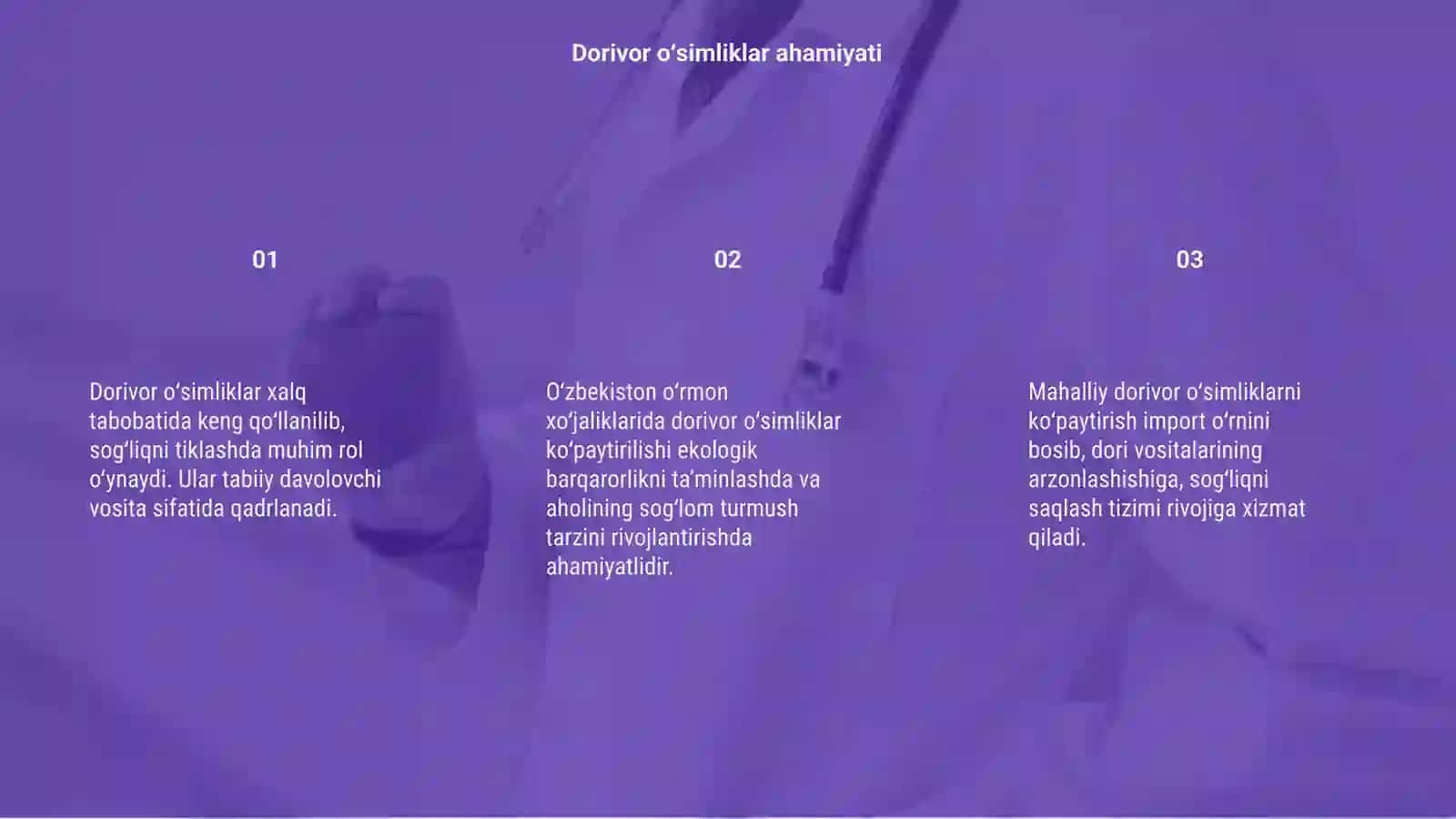 Oʻzbekiston Respublikasining Oʻrmon xoʻjaliklarida koʻpaytirilayotgan dorivor oʻsimliklar 3