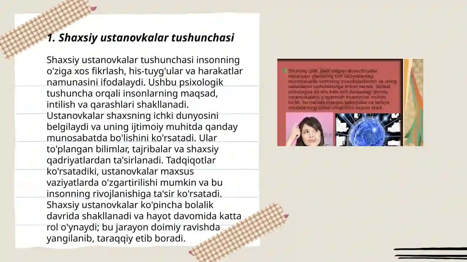 Shaxsiy ustanovkalar tushunchasi 3