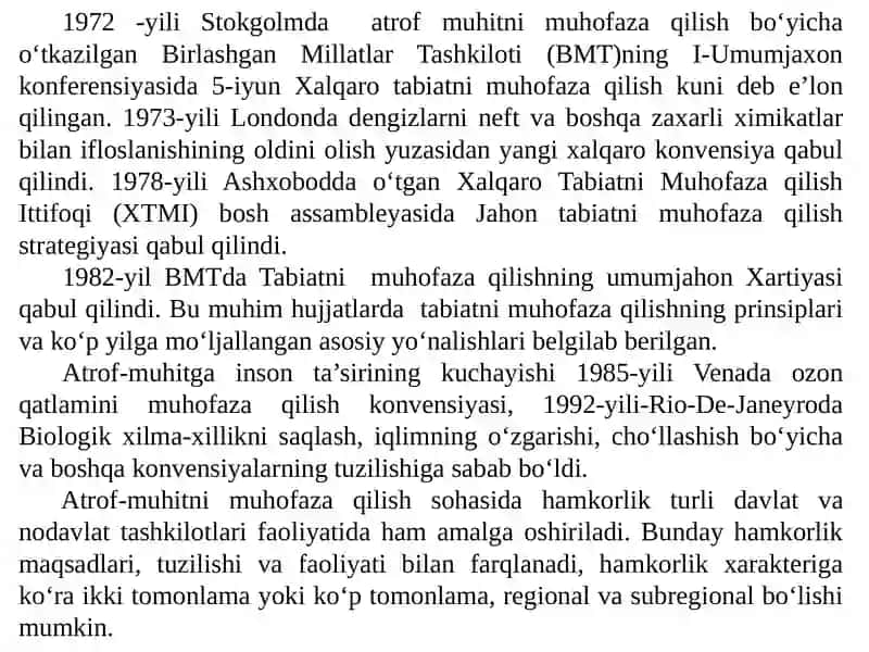 Ekologik monitoring. Atrof-muhitni muhofaza qilishda xalqaro hamkorlik 3