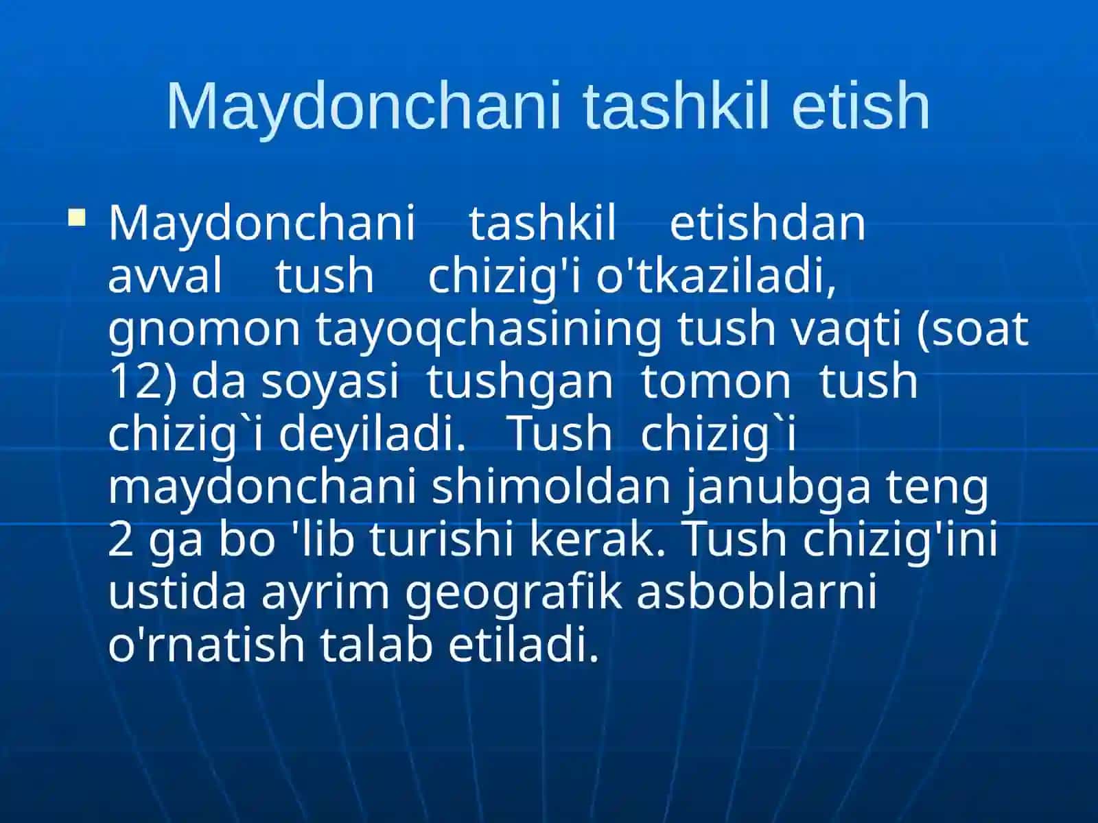 Maktab geografiya maydonchasi va uni jihozlash. 3