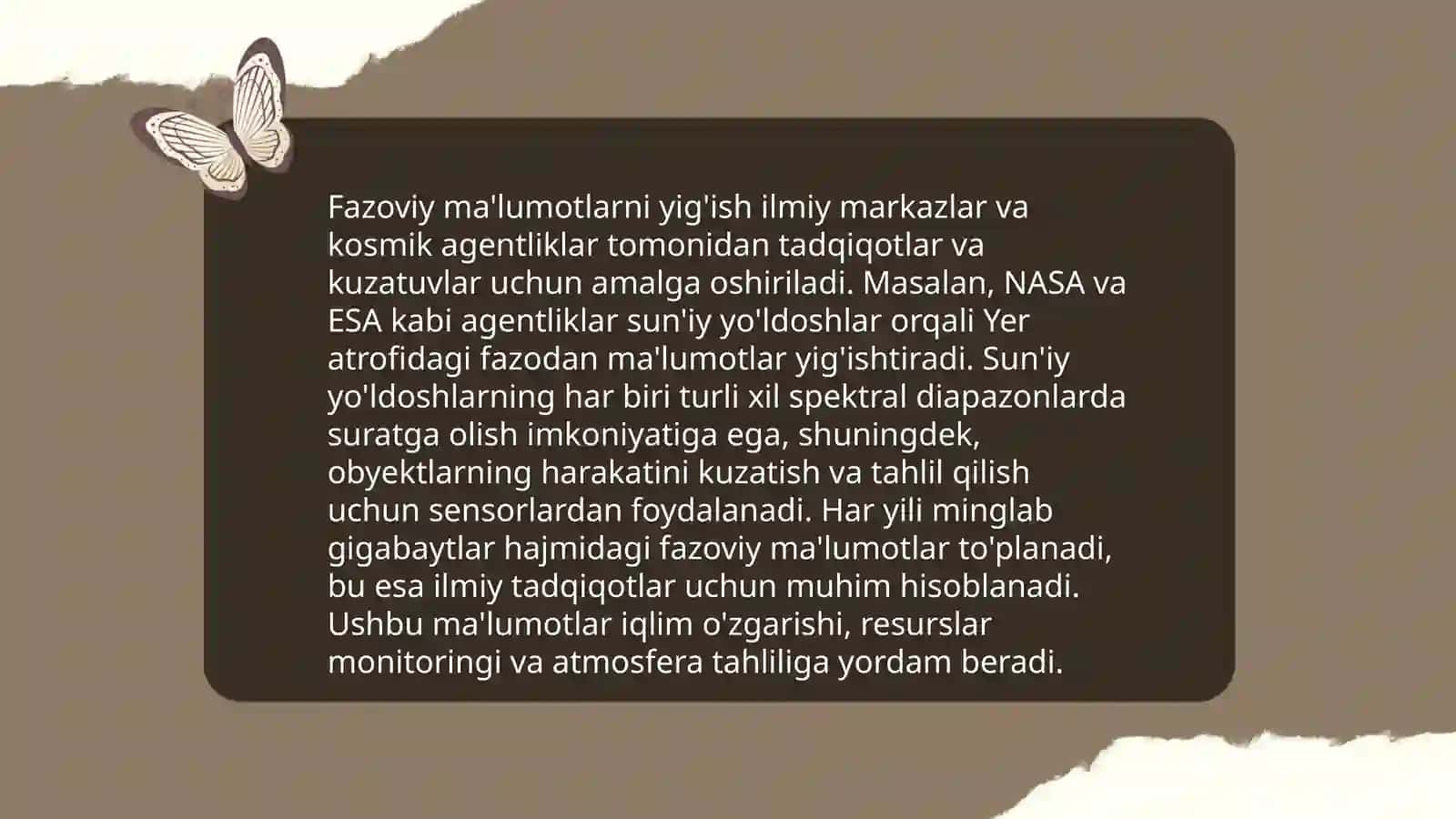 Tahlil maʼlumotlari vositalari.Fazoviy nazorat 3