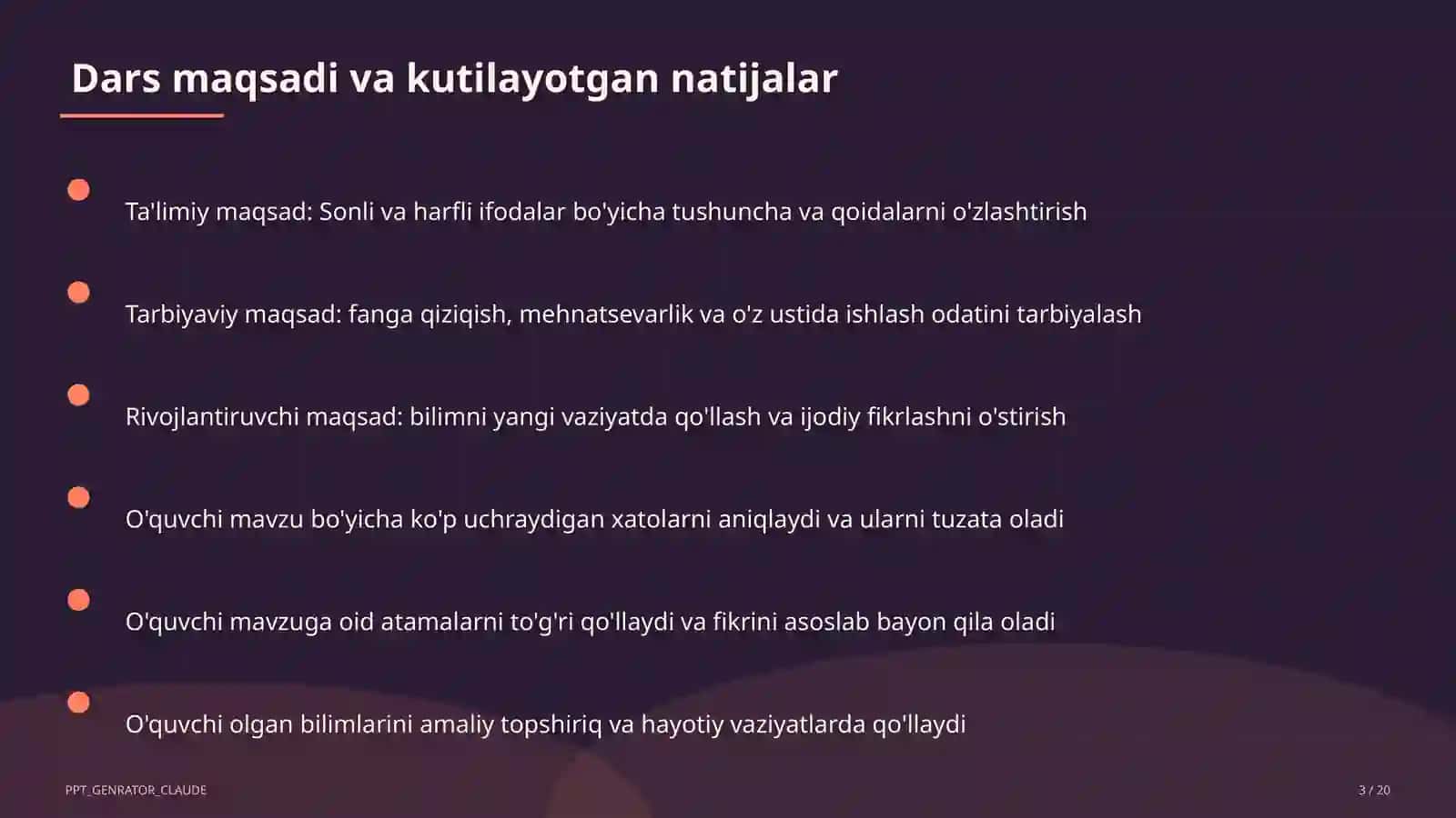 Sonli va harfli ifodalar (5-sinf) 3