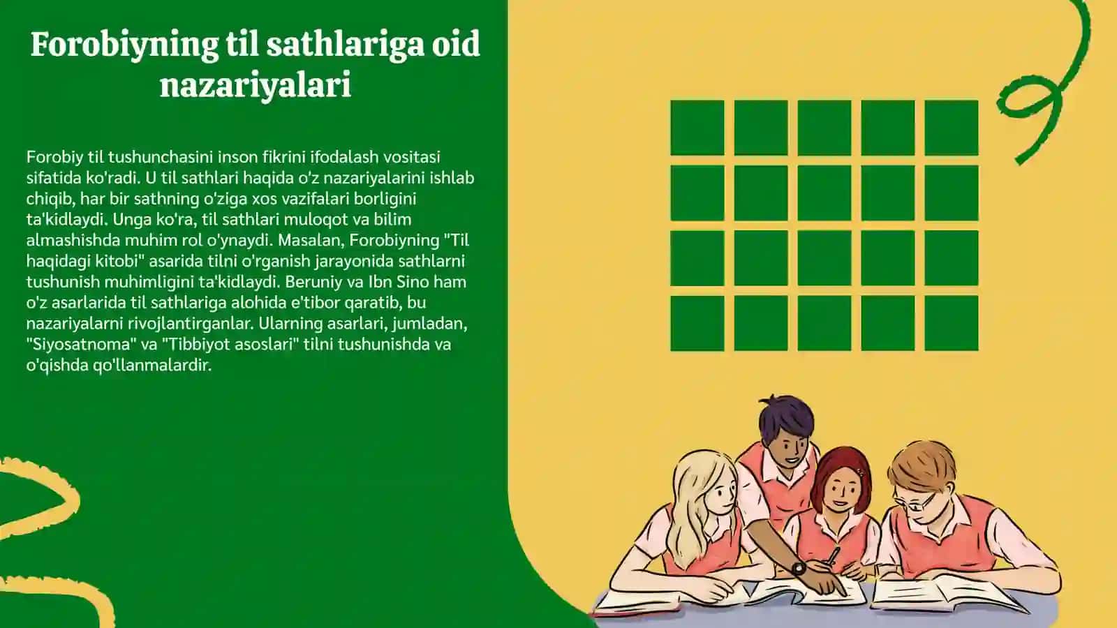 Forobiy , Beruniy va Ibn Sino asarlarida til sathlariga oid ma'lumotlarning keltirilishi 3