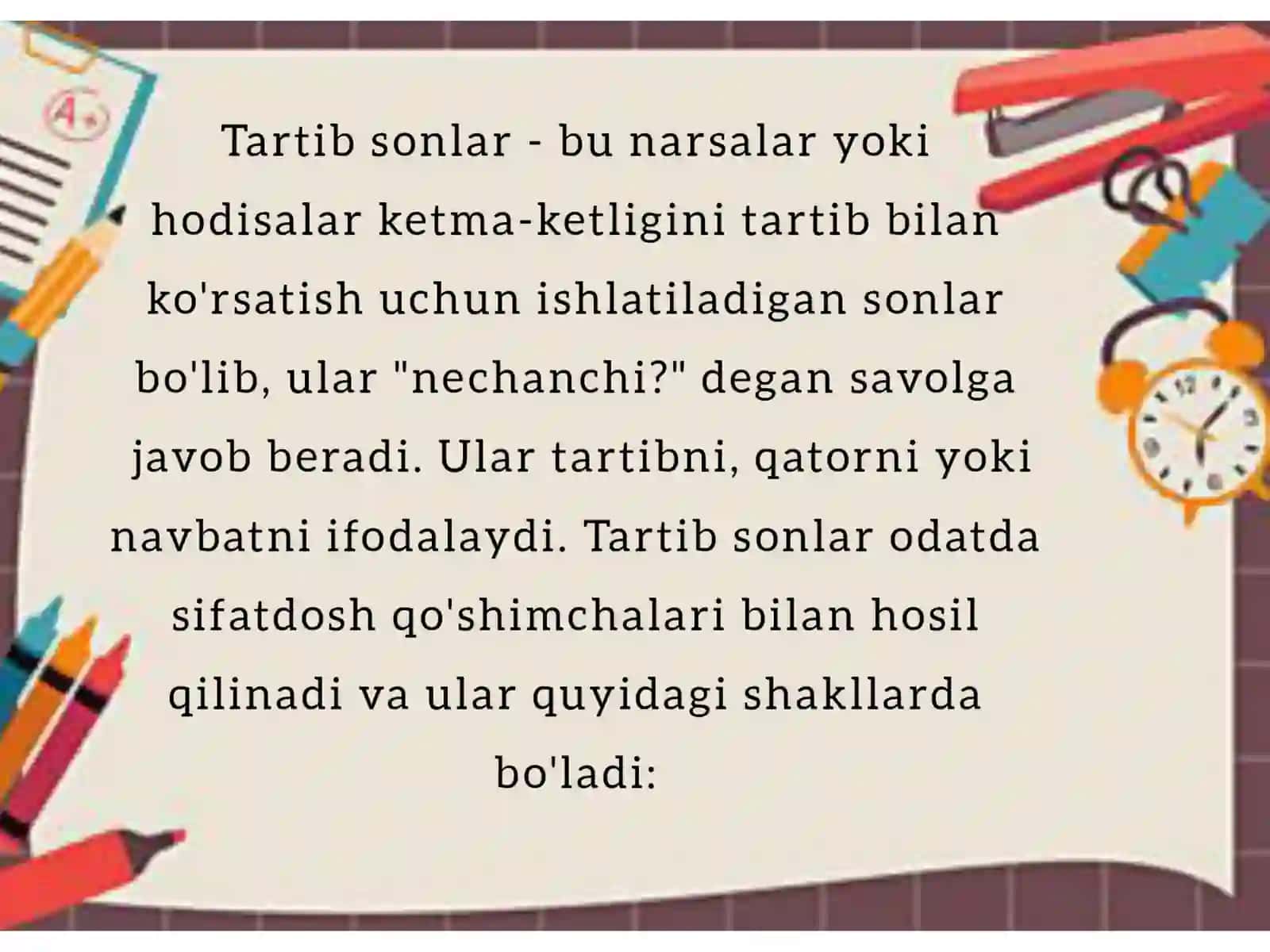Tartib va sanoq natural sonlar 3