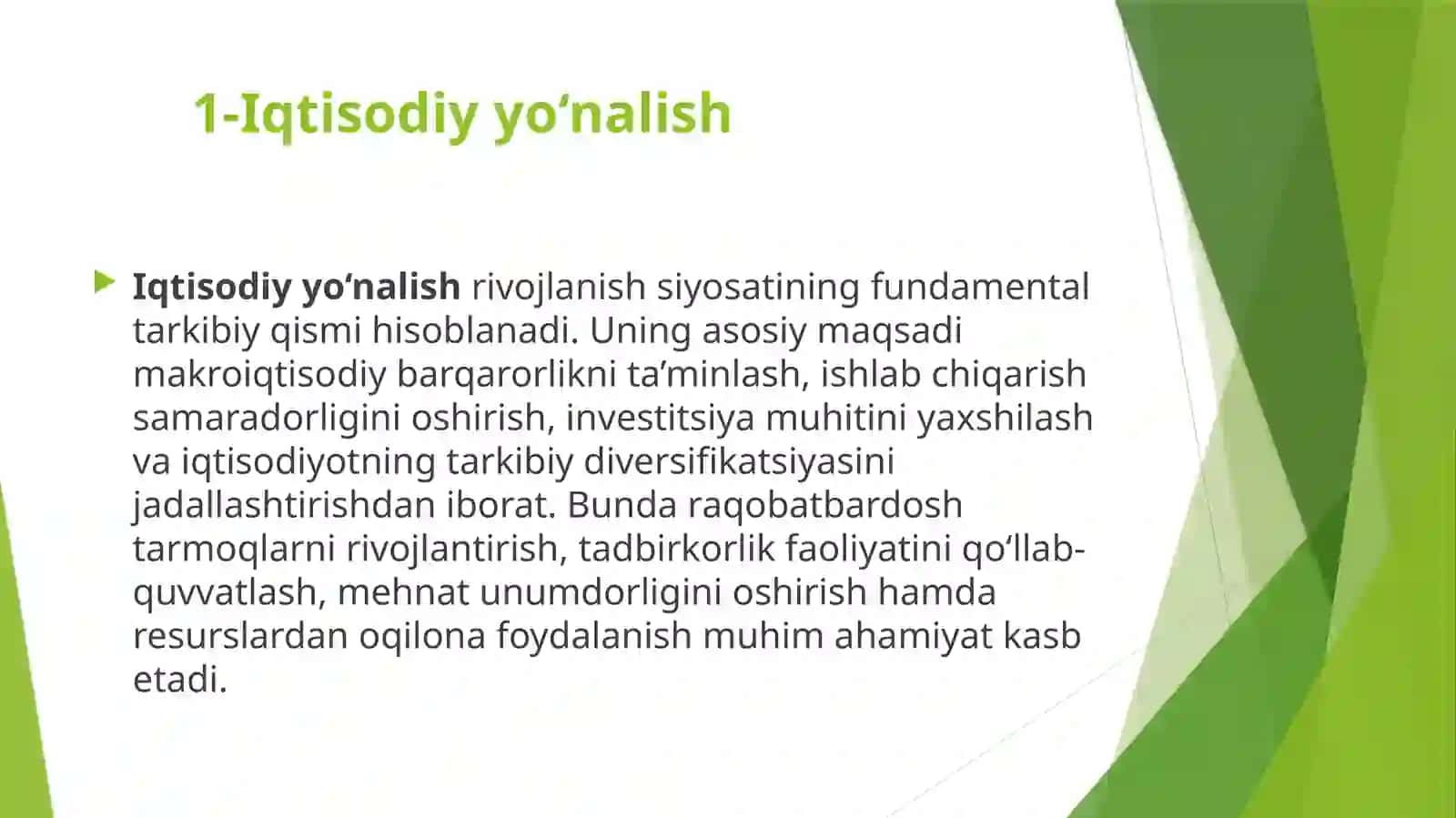 Rivojlanish siyosati asoslari mohiyati zaruriyati 3