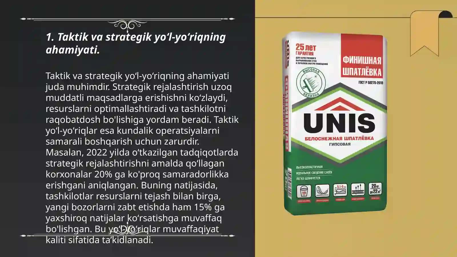 Taktik va strategik yoʻl-yoʻriq va uni takomillashtirish 3