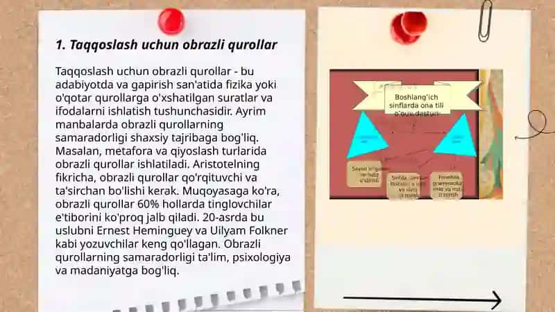 Taqqoslash, analiz va sintez tushunchalarini shakllantirishda foydalaniladigan koʻrgazmali qurollar tayyorlash 3