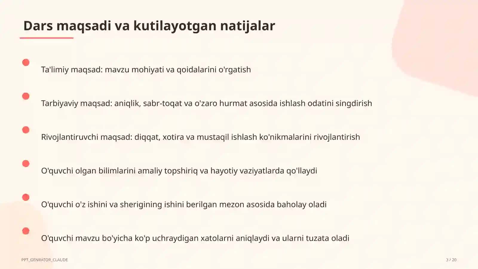 Matn muharriri: Word dasturida hujjat yaratish (6-sinf) 3