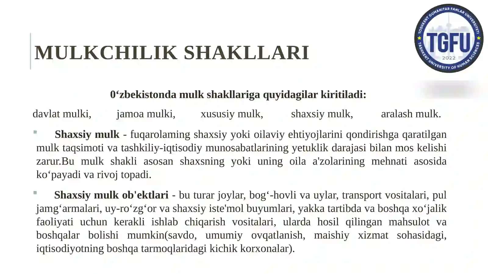 Davlatning mulkini xususiylashtirish va boshqarish siyosati 3