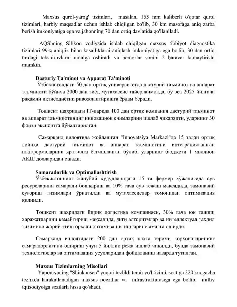 Ixtisoslashgan tizimlar 3