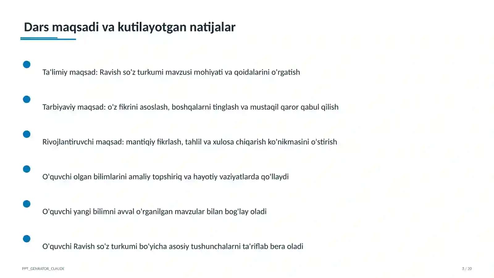Ravish so'z turkumi (7-sinf) 3