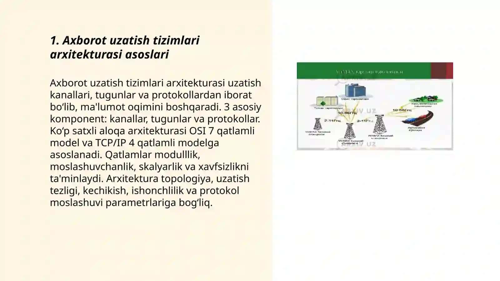 Axborot uzatish va taqsimlash tizimlari arxitekturasi 3