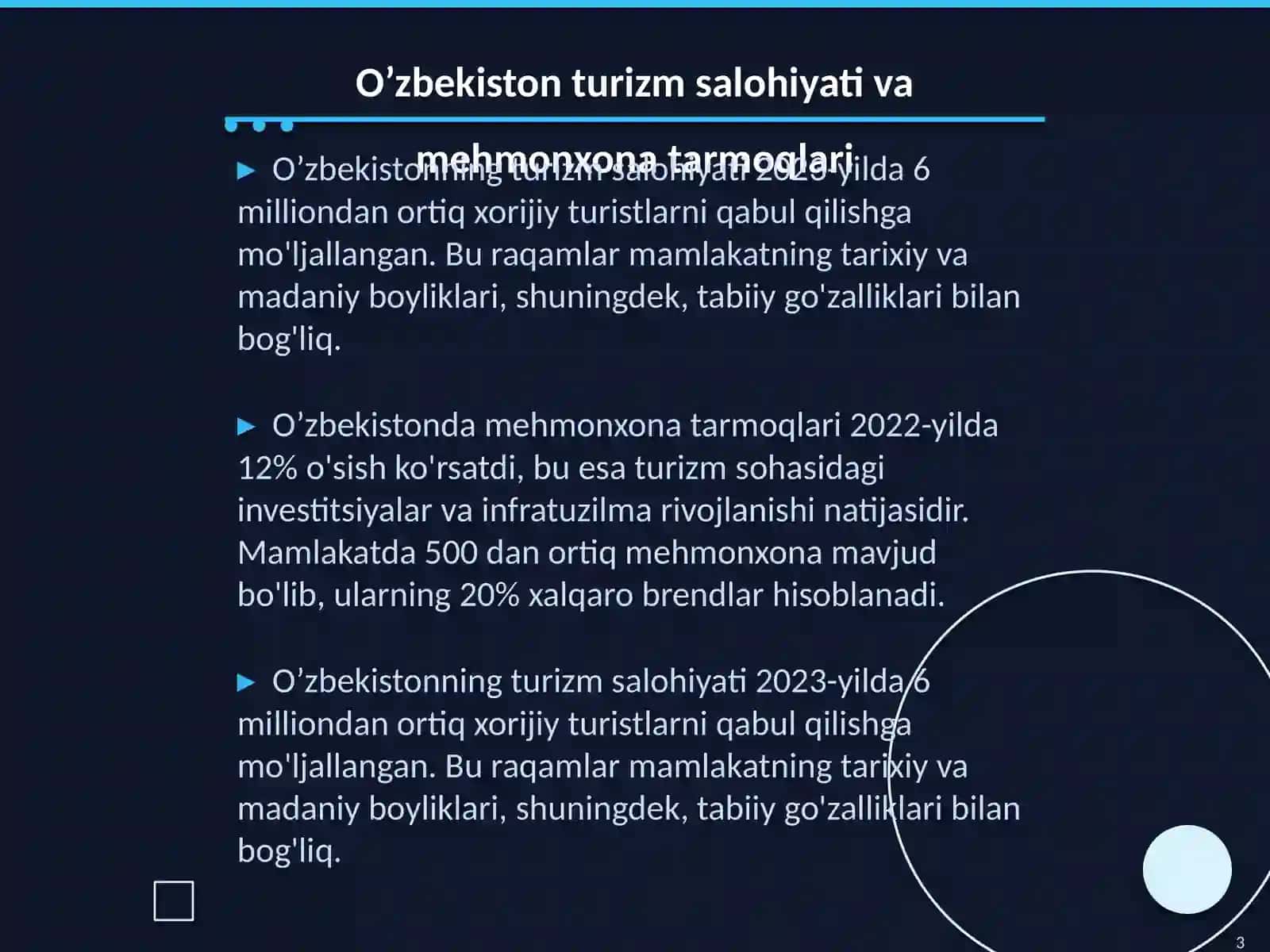 O’zbekistonda xalqaro darajadagi mehmonxona tarmoqlarini rivojlantirish istiqbollari 3