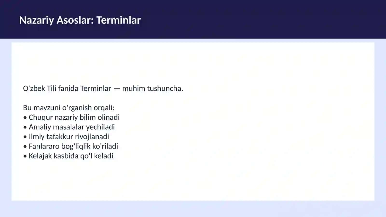 O'ZBEK TILI 3
