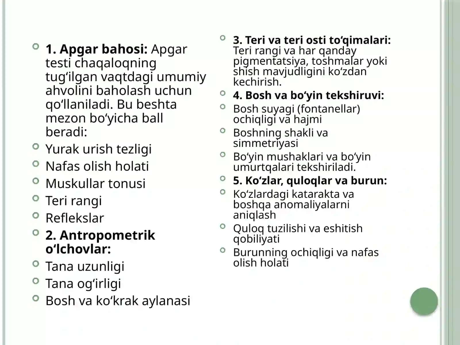 Yangi tug‘ilgan chaqaloqlarda fizik tekshiruv 3