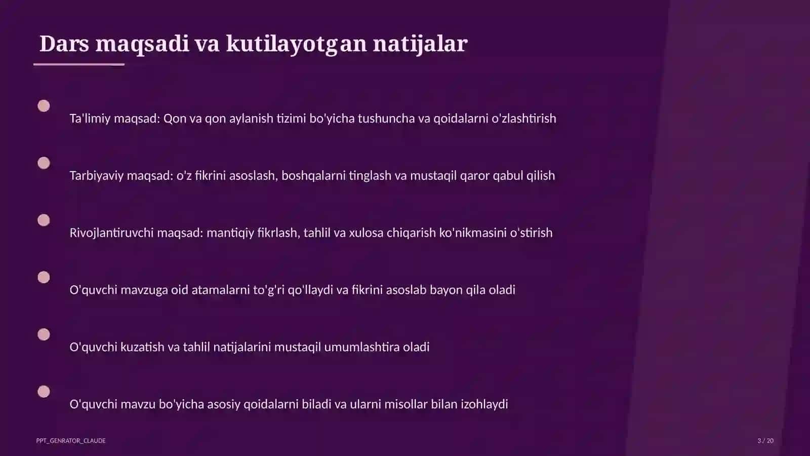 Qon va qon aylanish tizimi (8-sinf) 3