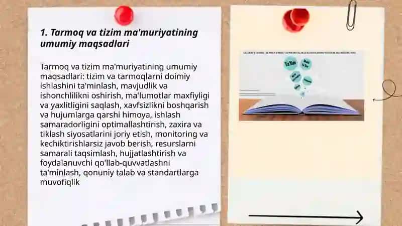 Tarmoq va tizim ma'muriyatining yo'nalishlari. Maqsad va xususiyatlar 3