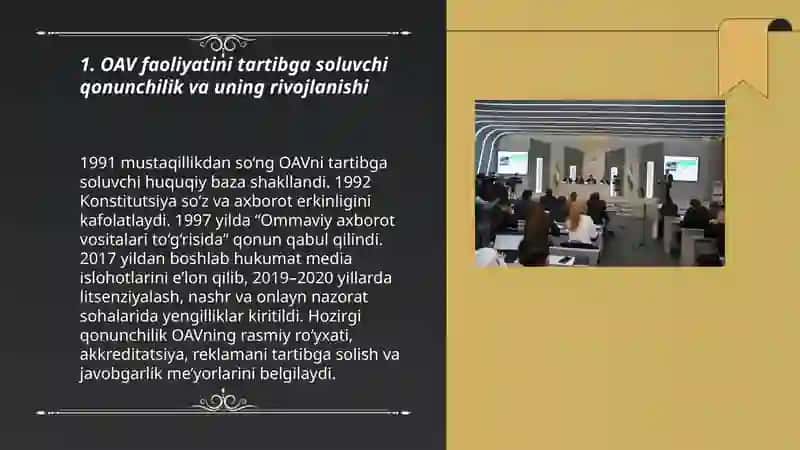 Oʻzbekiston Respublikasida ommaviy axborot vositalari faoliyati 3