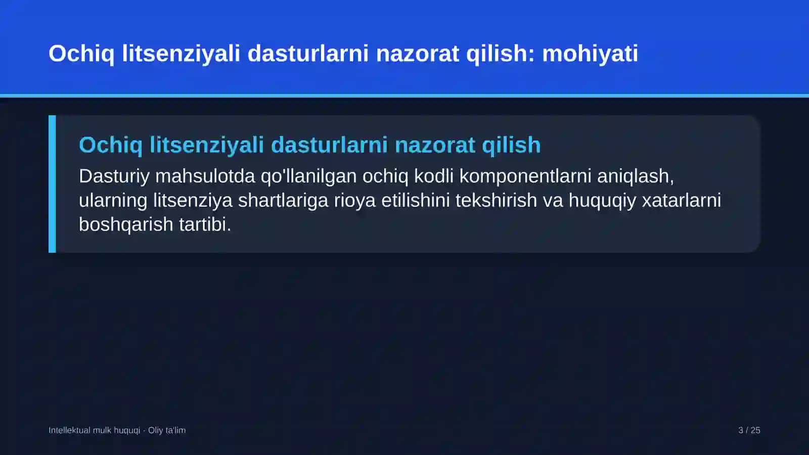 auditorlik tashkilotlarida ochiq litsenziyali dasturlardan foydalanishni nazorat qilish 5270 3