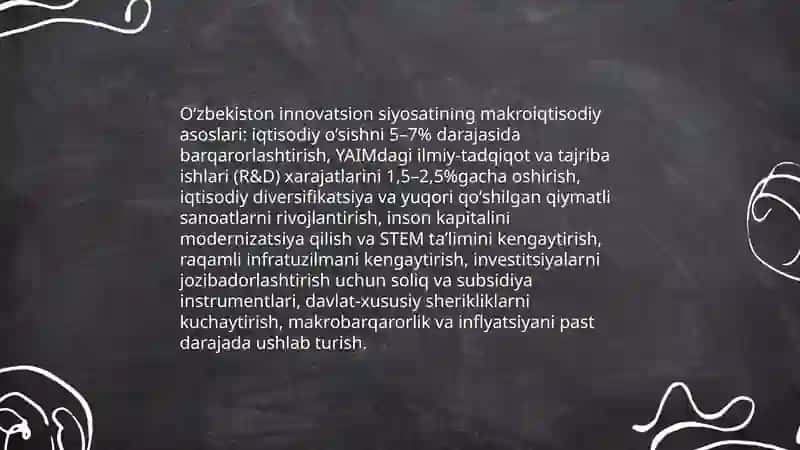 Oʻzbekistonning innovatsion siyosatining iqtisodiy asoslari 3