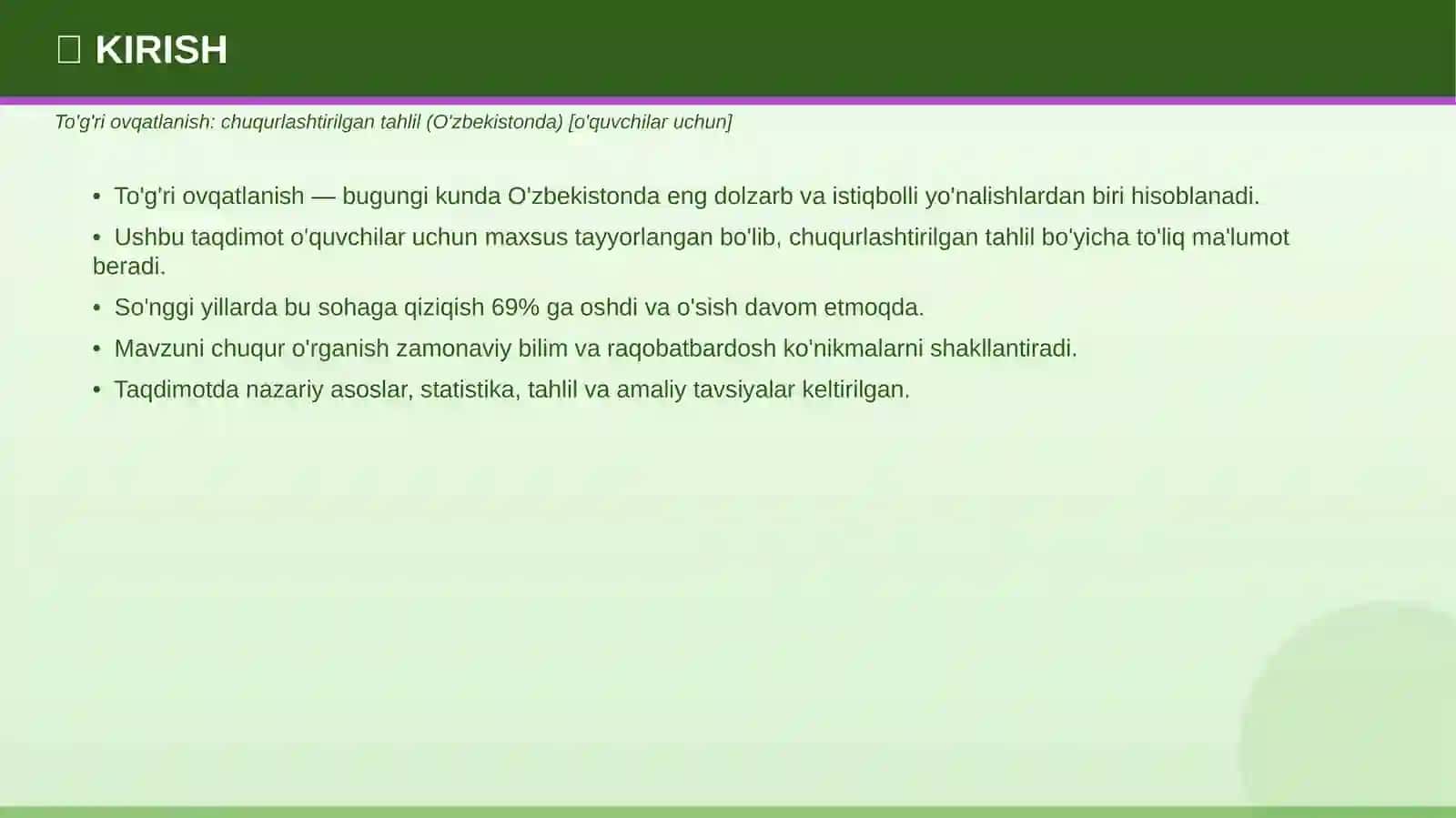 TO'G'RI OVQATLANISH 3