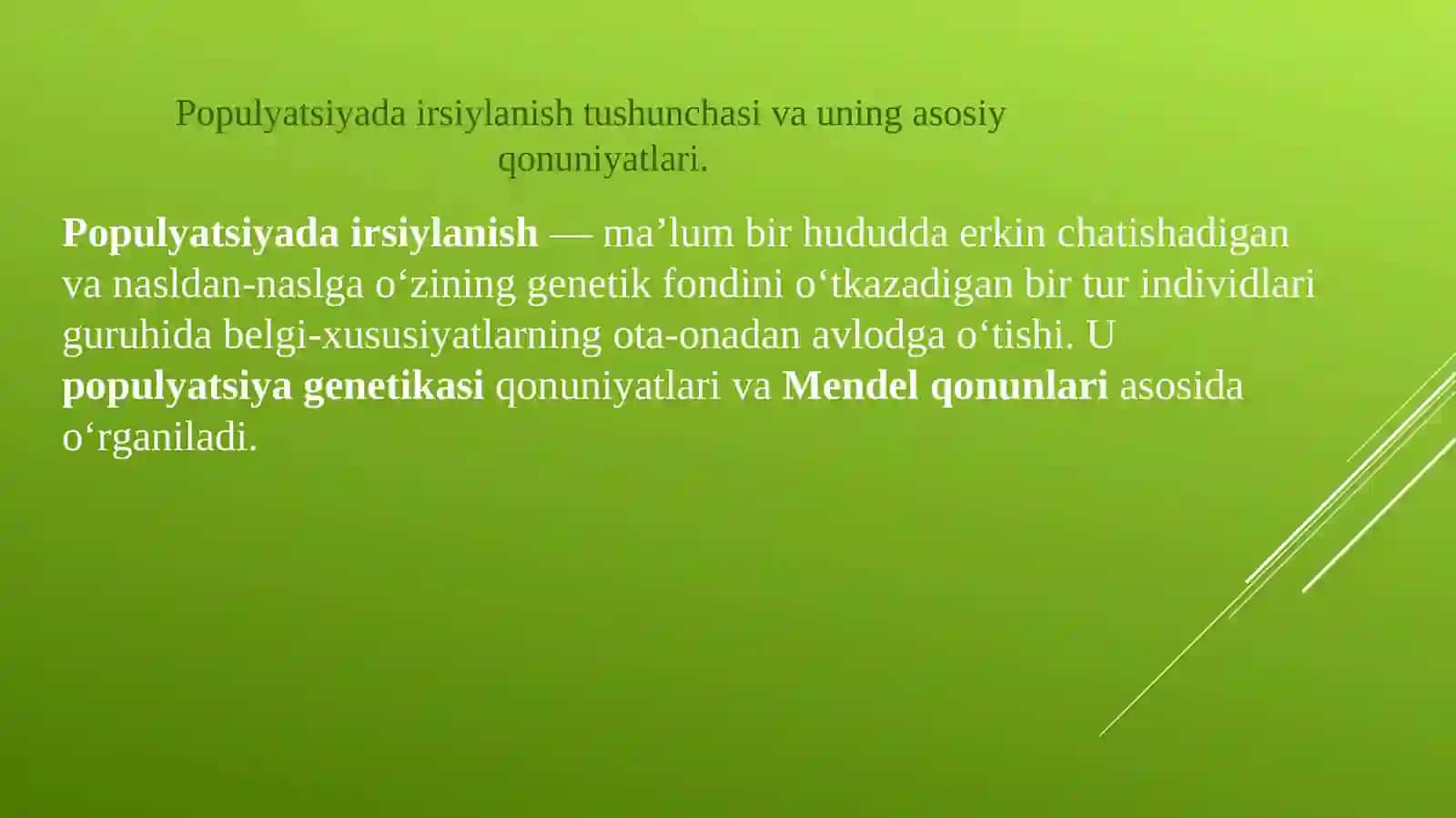 Populyatsiyada irsiylanish 3