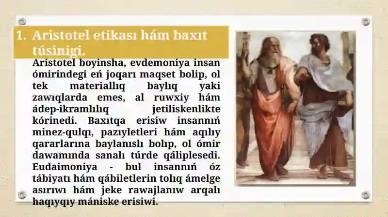 Aristoteldiń etikalıq táliymatı 3