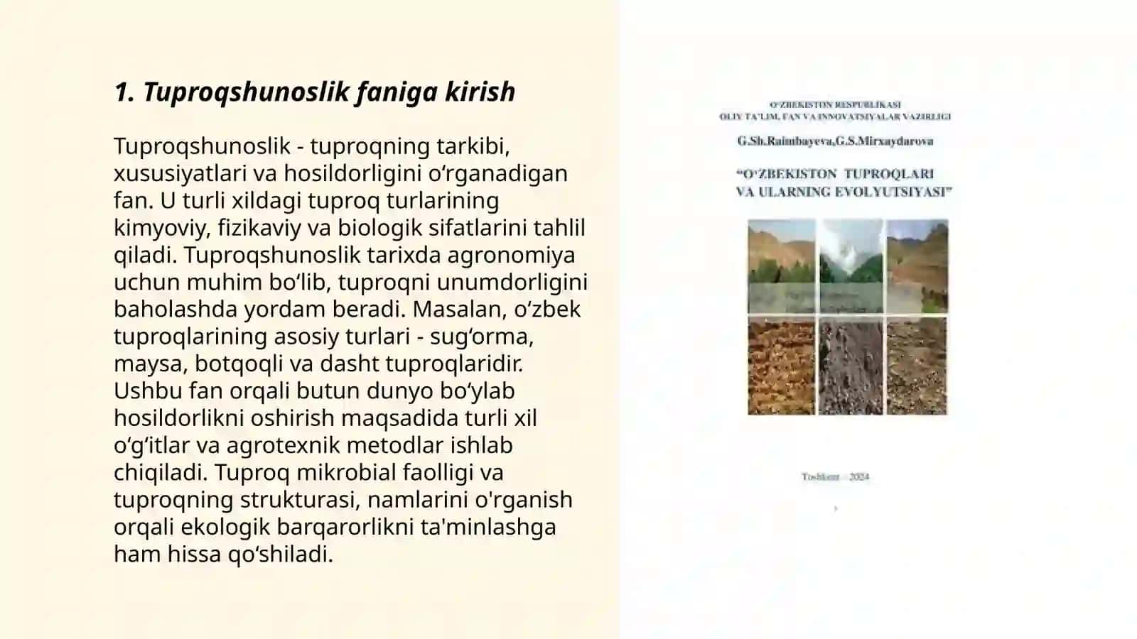 Oʻzbekiston tuproqlarini tarqalish qonuniyatlari va evolutsiyasi 3