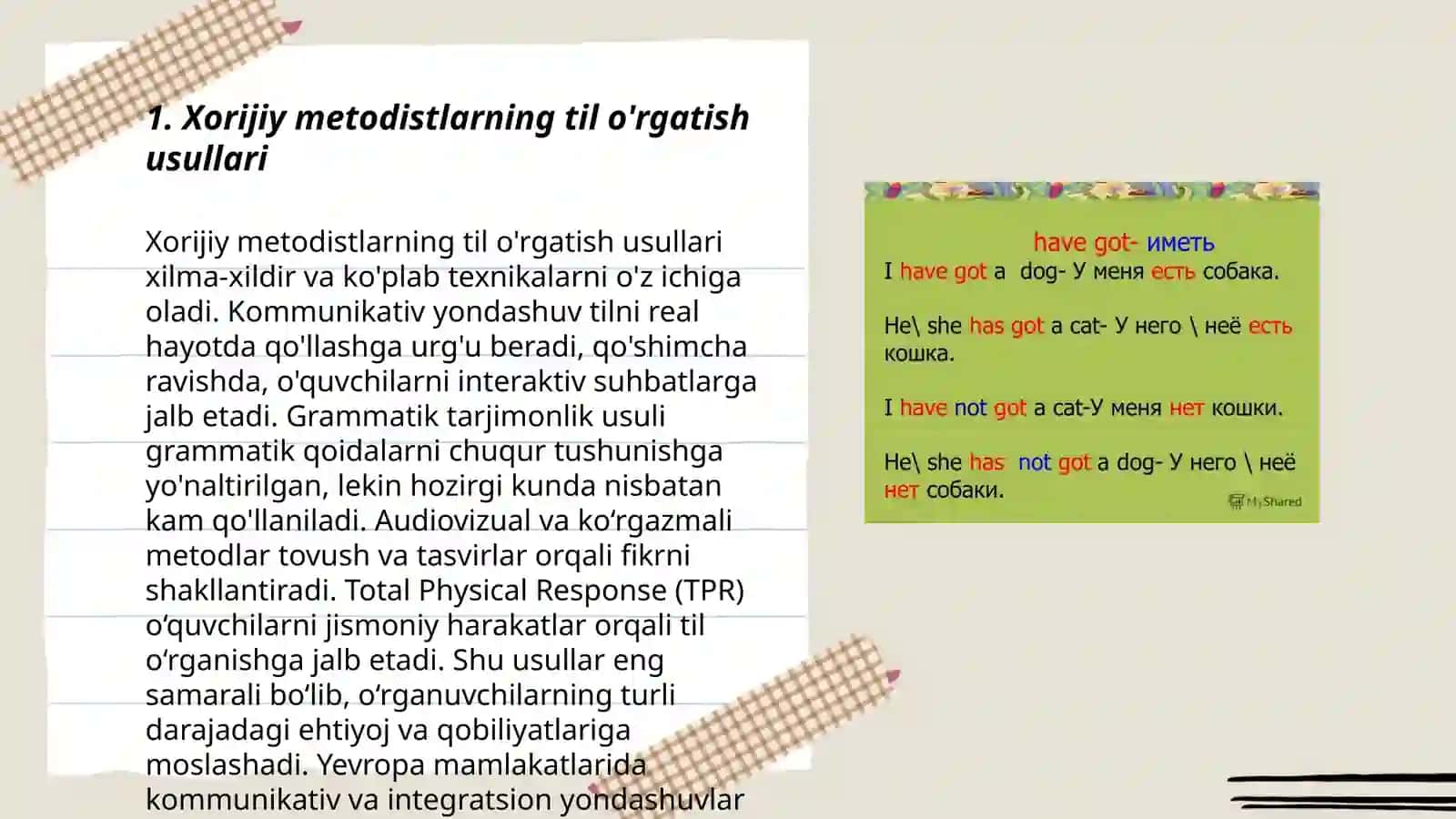 Xorijiy metodistlar til o'rgatish usullari 3