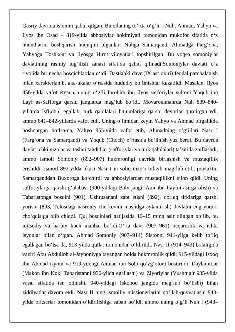 Somoniylar va Turkiy qabilalar 3