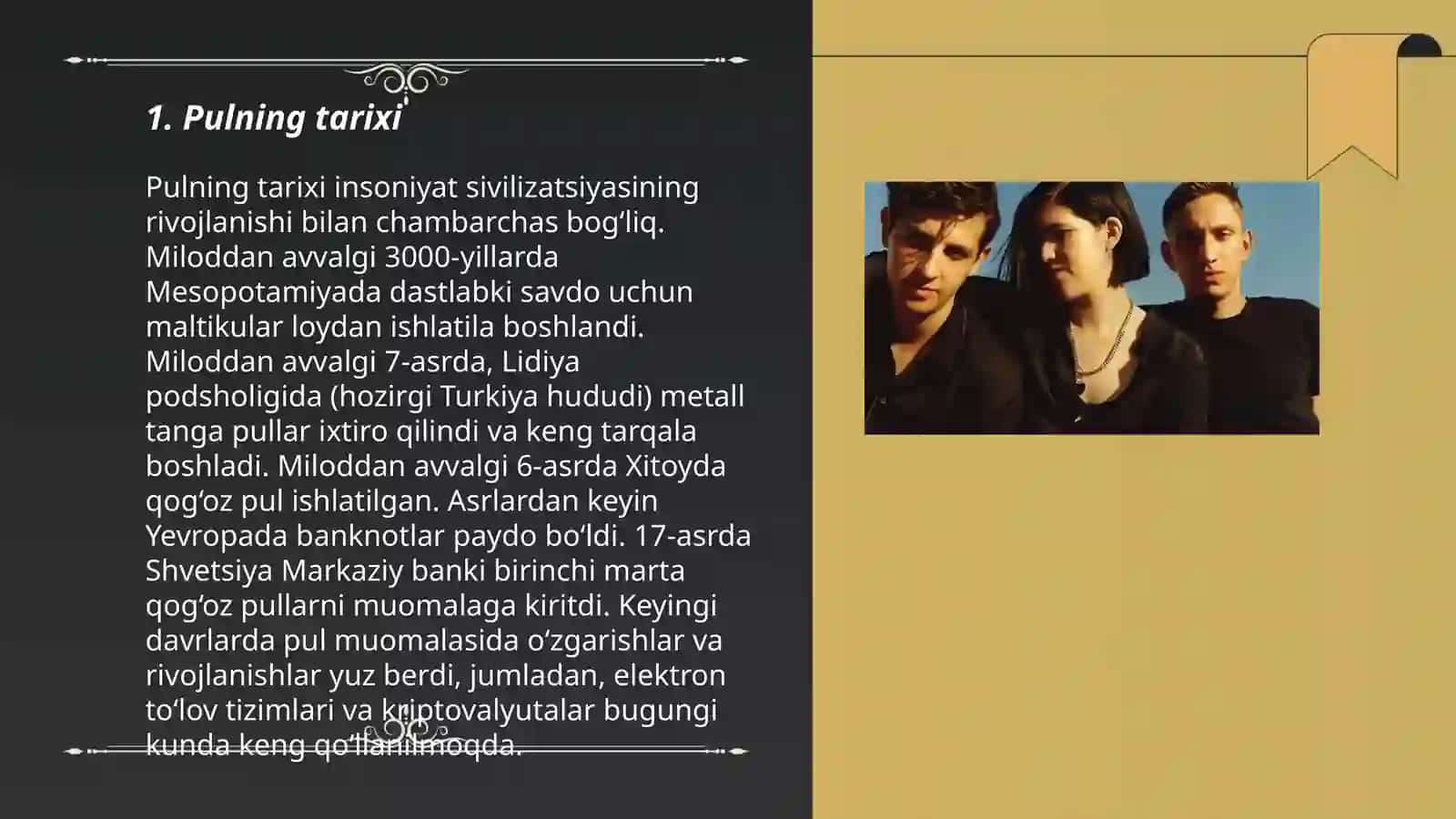 Pulning tarixi 3