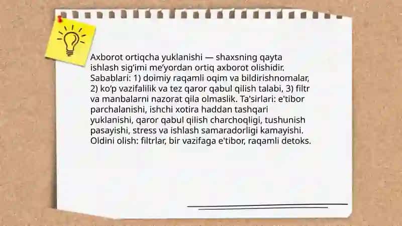 Axborotning inson ongiga tasiri muammolari. 3