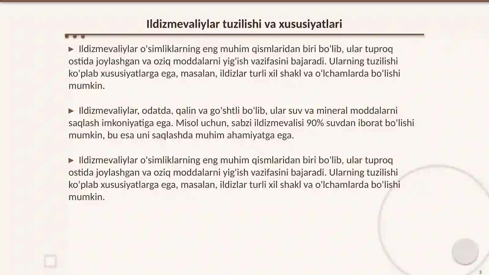 Ildizmevaliylarning tuzilishi sifat ko‘rsatkichlari joylash va saqlash usulari 3