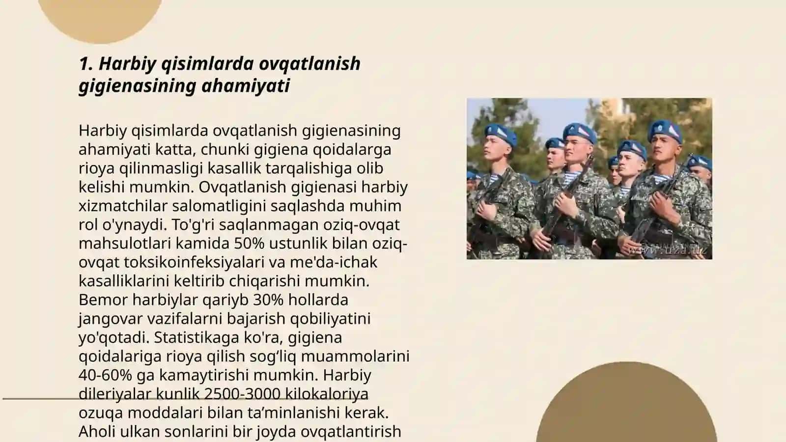 Harbiy qisimlarda ovqatlanish gigienasi 3