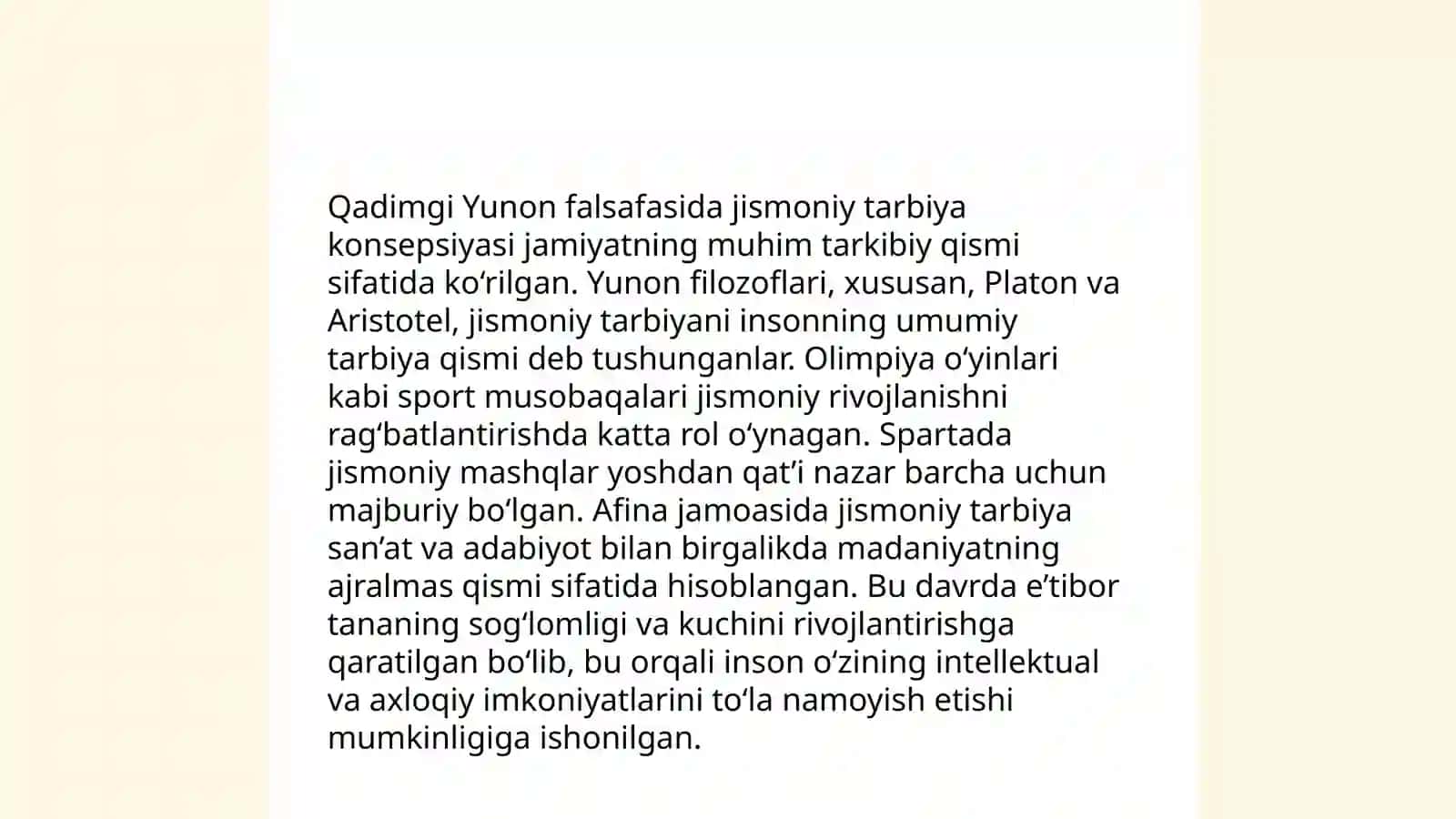 Qadimgi Yunon falsafasida jismoniy tarbiya konsepsiyasi 3