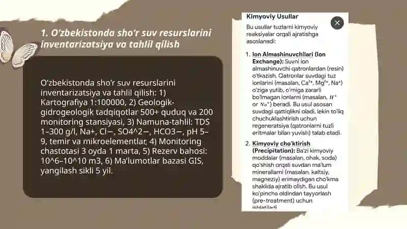 Oʻzbekiston sharoitida shoʻr suvlarni chuchuklashtirish gʻoyasini yaratish 3