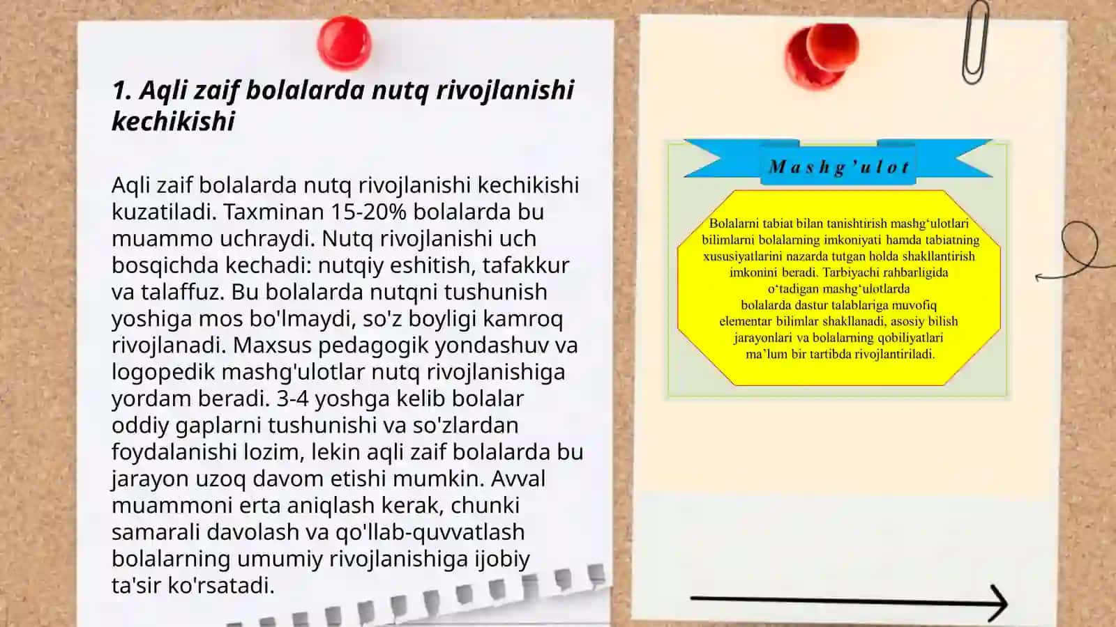 Aqli zaif va meyorida rivojlanayotgan bolalar nutqiy rivojlanishini tavsiflab bering 3