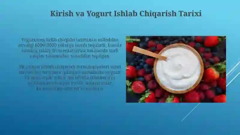 Yogurt ishlab chiqarishda mikroorganizmlardan foydalanish 3