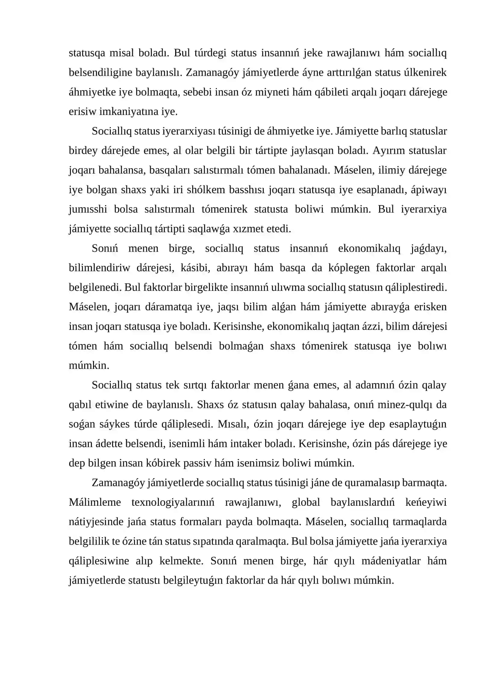 Sociallıq rol hám sociallıq status 3