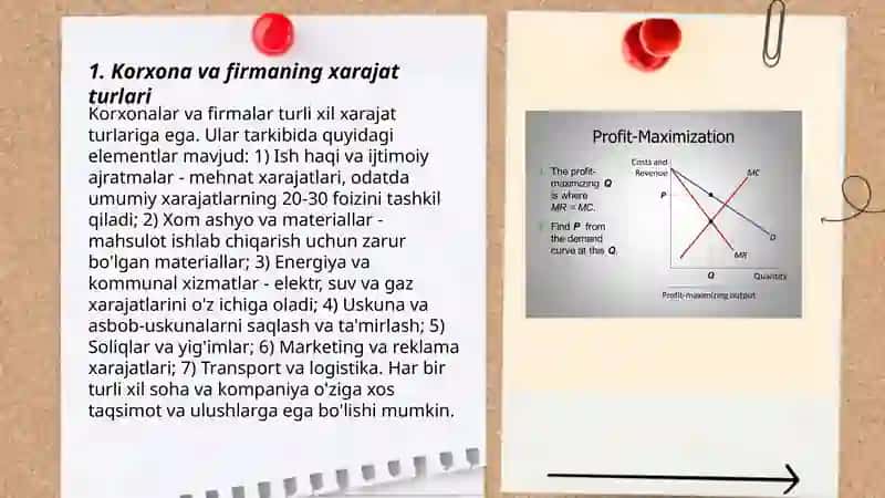 Korxona va firmaning xarajat turlari 3