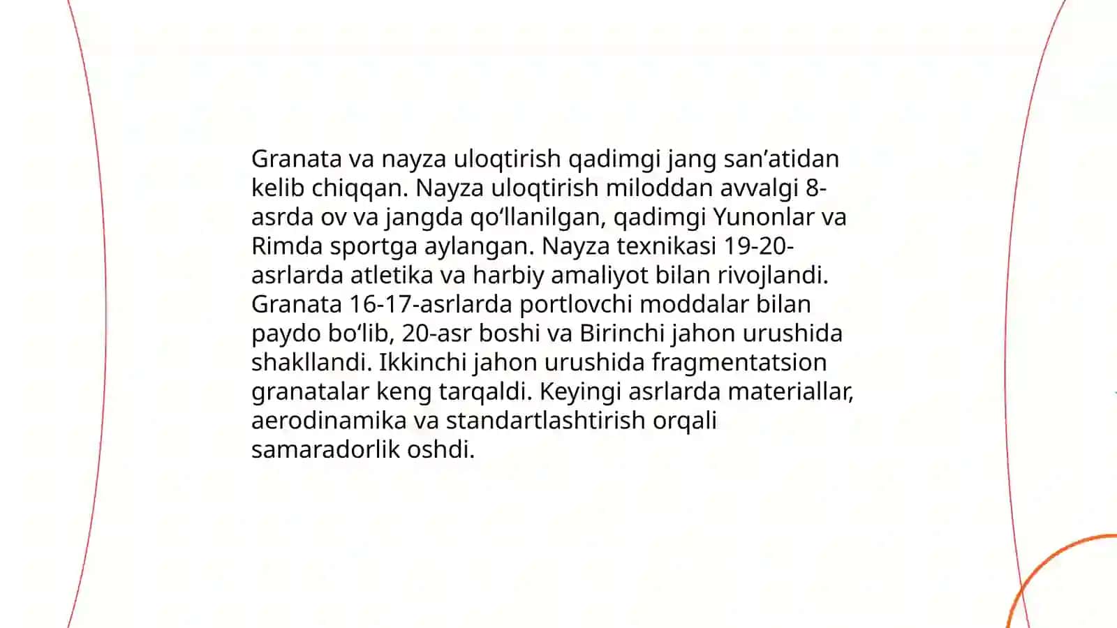 Granata va nayza uloqtirish turlari texnikasi 3