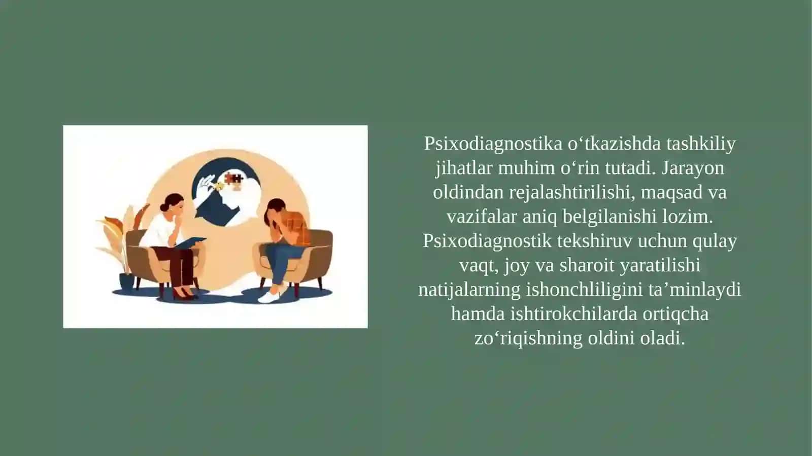 Psixodiagnostika o'tkazishga qo'yiladigan tashkiliy-pedagogik talablar 3
