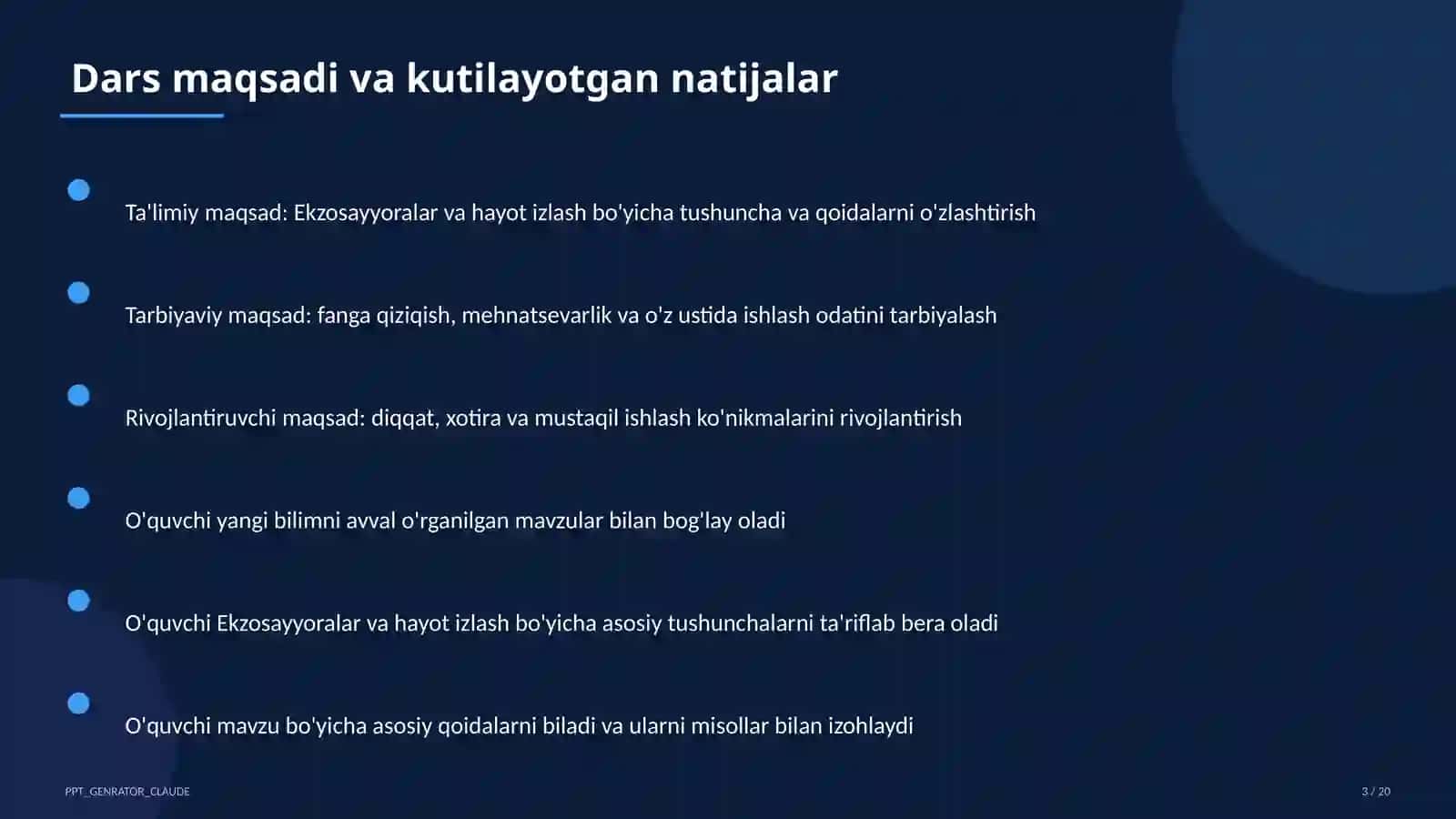 Ekzosayyoralar va hayot izlash (11-sinf) 3