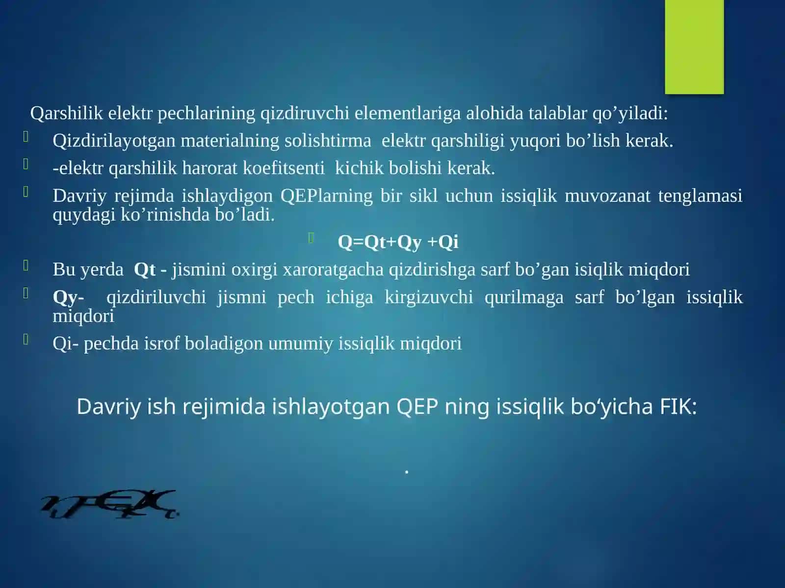 Elektr texnologik qurilmalarning ish rejimlari 3