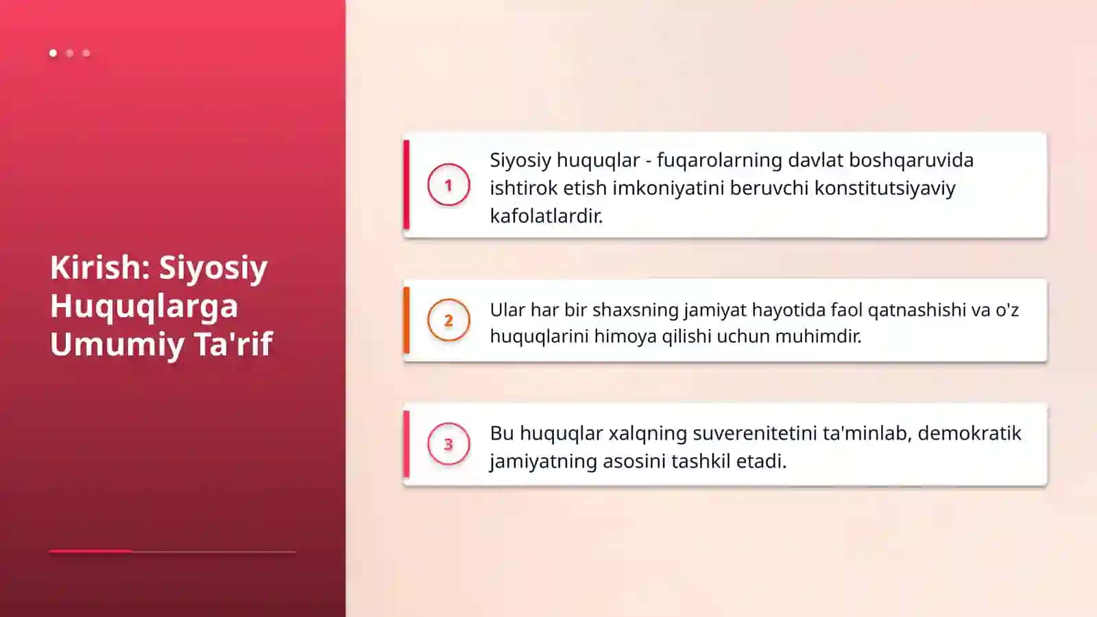 Siyosiy huquqlar mazmuni va turlari 3